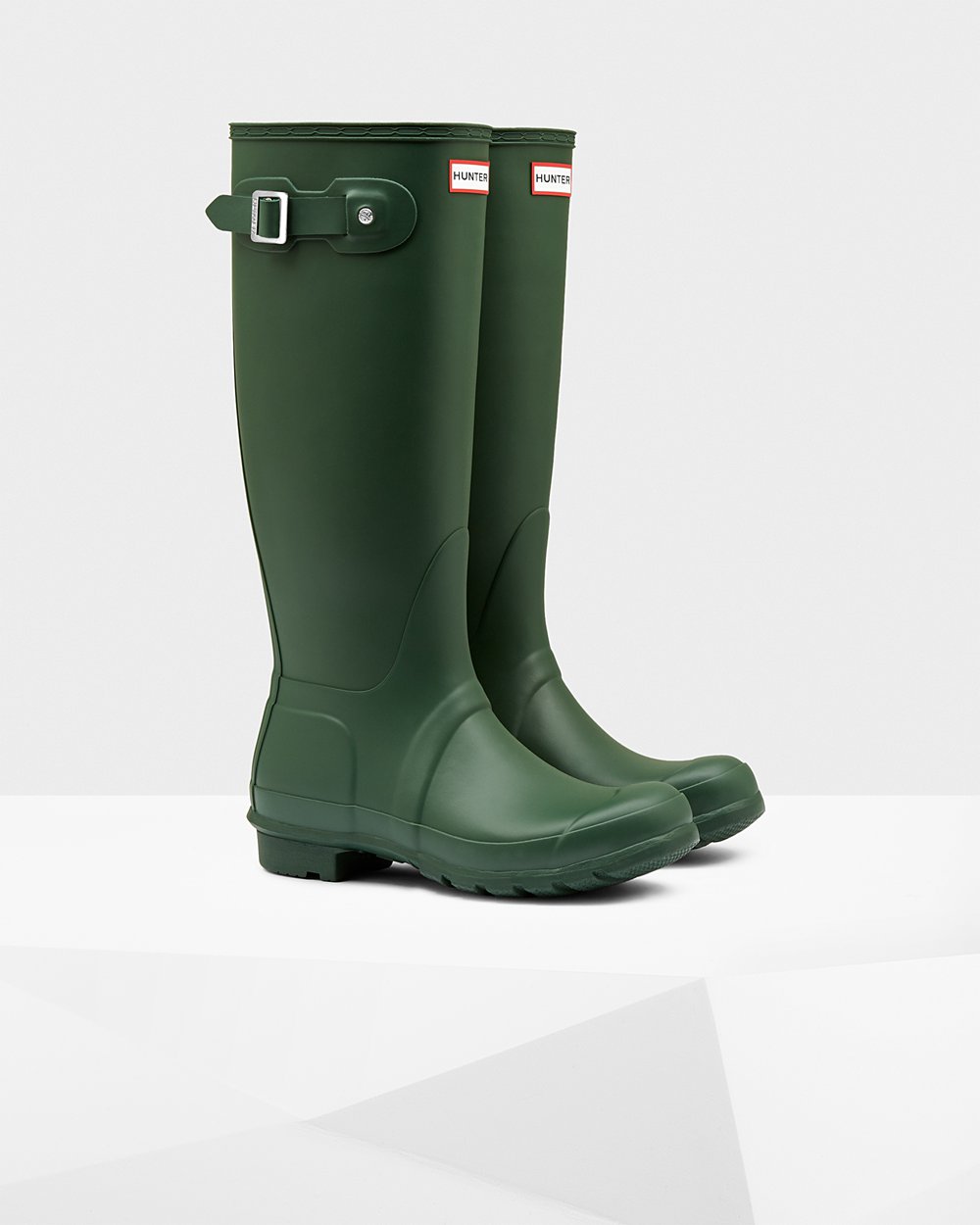 Womens Hunter Tall Rain Boots Green - Original - 5679213-TS